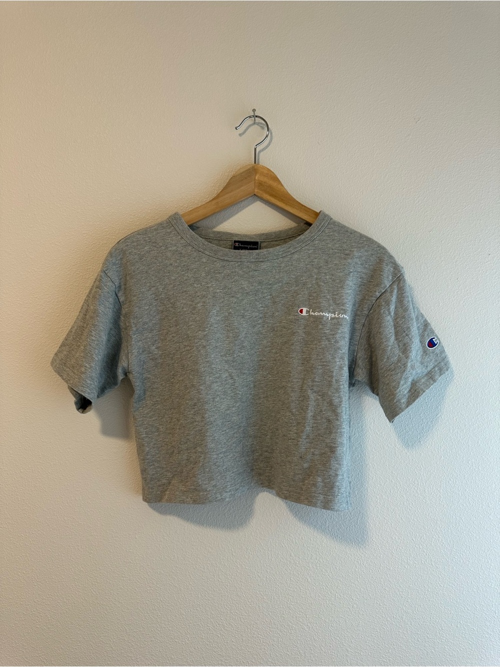 Champion Grey Cropped Logo Tee - Women’s